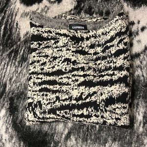 Express Abstract Asymmetrical Tunic Sweater